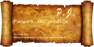 Pangert Józsiás névjegykártya